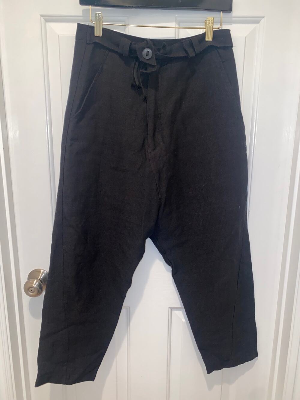 AREA by BARBARA BOLOGNA Loose Fit DROP CROTCH Cut Out Harem Pants Black Small